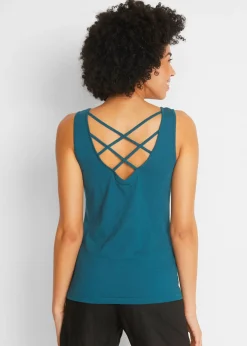 Hot Top de punto de algodón orgánico puro Mujer Camisetas