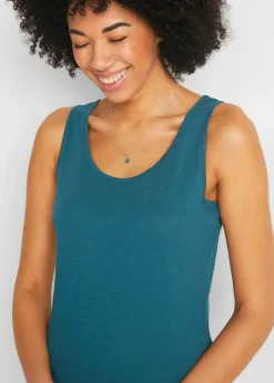 Hot Top de punto de algodón orgánico puro Mujer Camisetas
