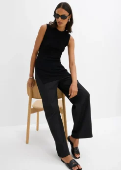 Top de punto de mezcla de viscosa Mujer Esenciales|Camisetas