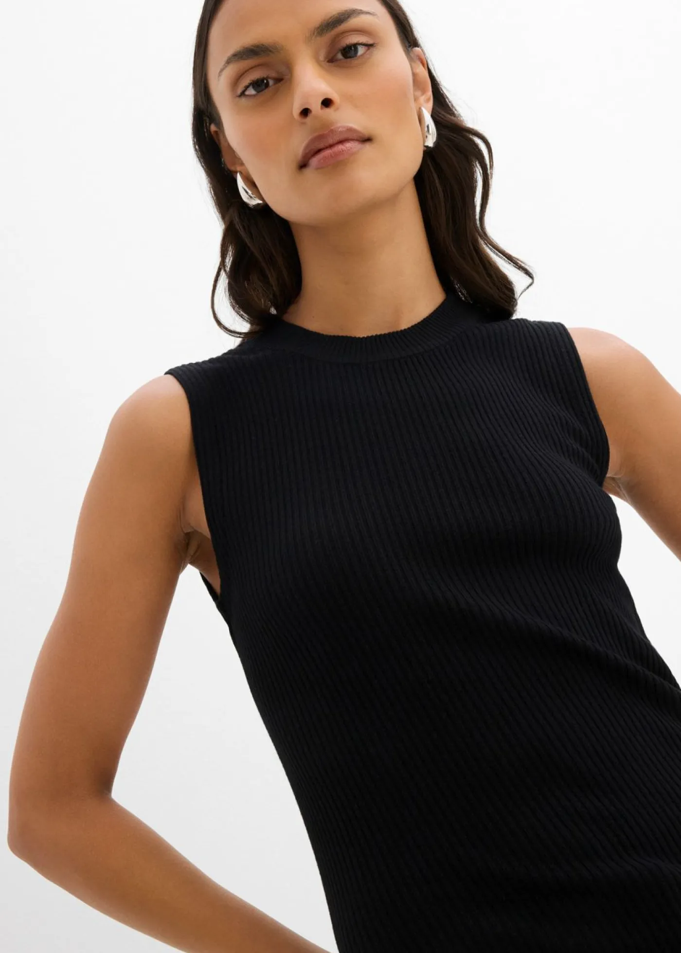Top de punto de mezcla de viscosa Mujer Esenciales|Camisetas