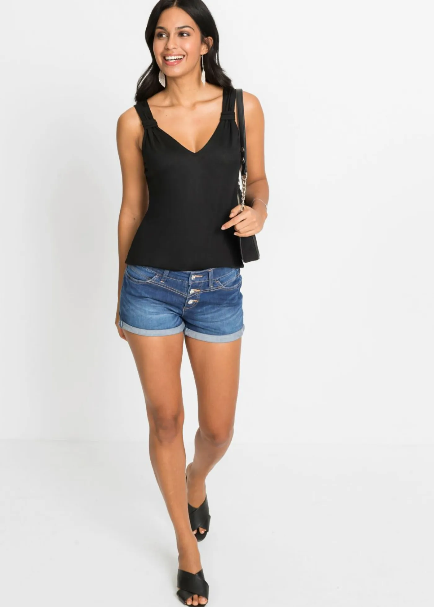 Outlet Top de punto de viscosa pura Mujer Camisetas