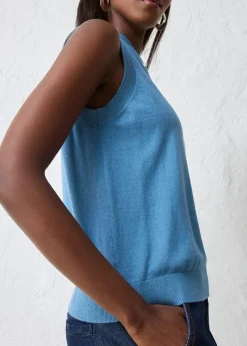 Outlet Top de punto fino con contenido de seda y cuello tipo polo Mujer Premium|Jerséis