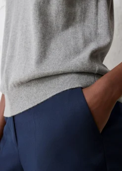 Online Top de punto fino con contenido de seda y cuello tipo polo Mujer Premium|Jerséis