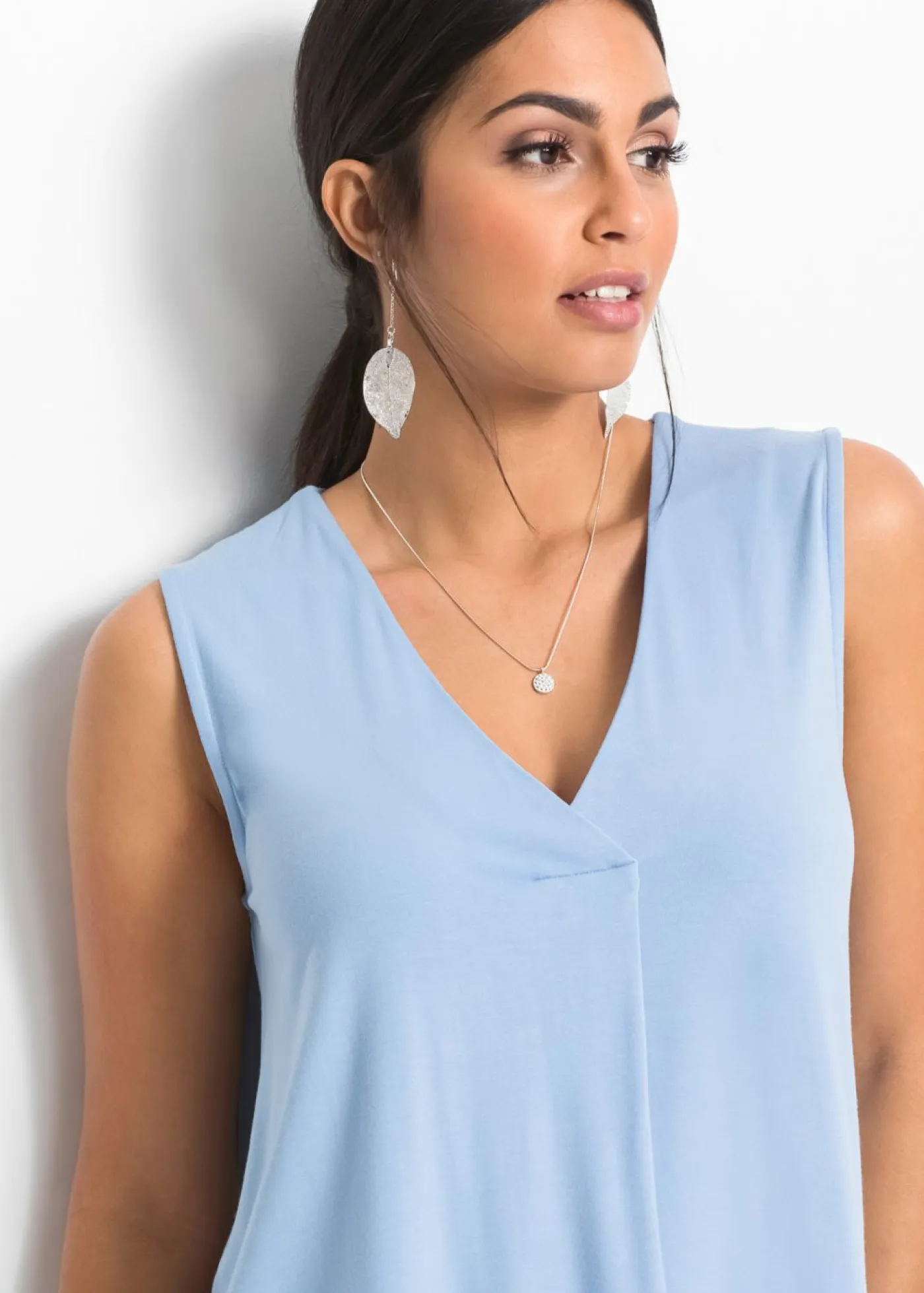 Outlet Top de suave mezcla de viscosa Mujer Camisetas|Novedades
