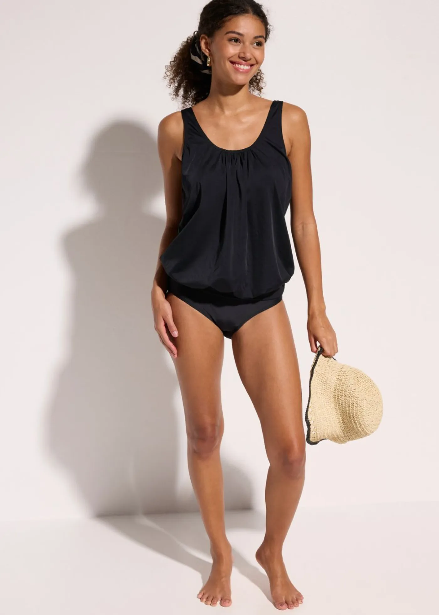 Discount Top de tankini oversize con corte de globo Mujer Conjuntos De Traje De Baño|Tankinis