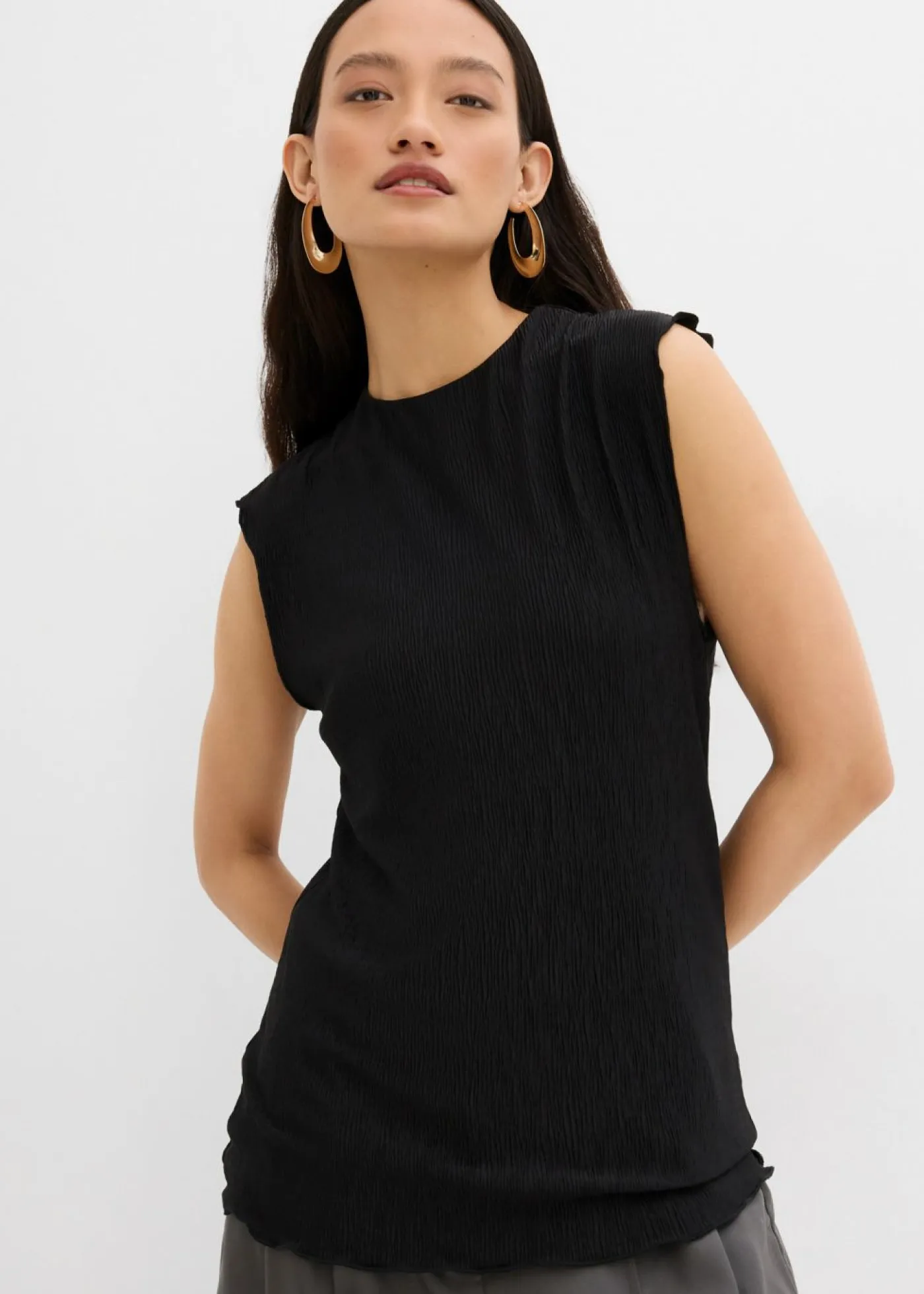 Discount Top de tejido arrugado estructurado Mujer Esenciales|Camisetas