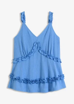 New Top de tirantes finos con volantes Mujer Camisetas