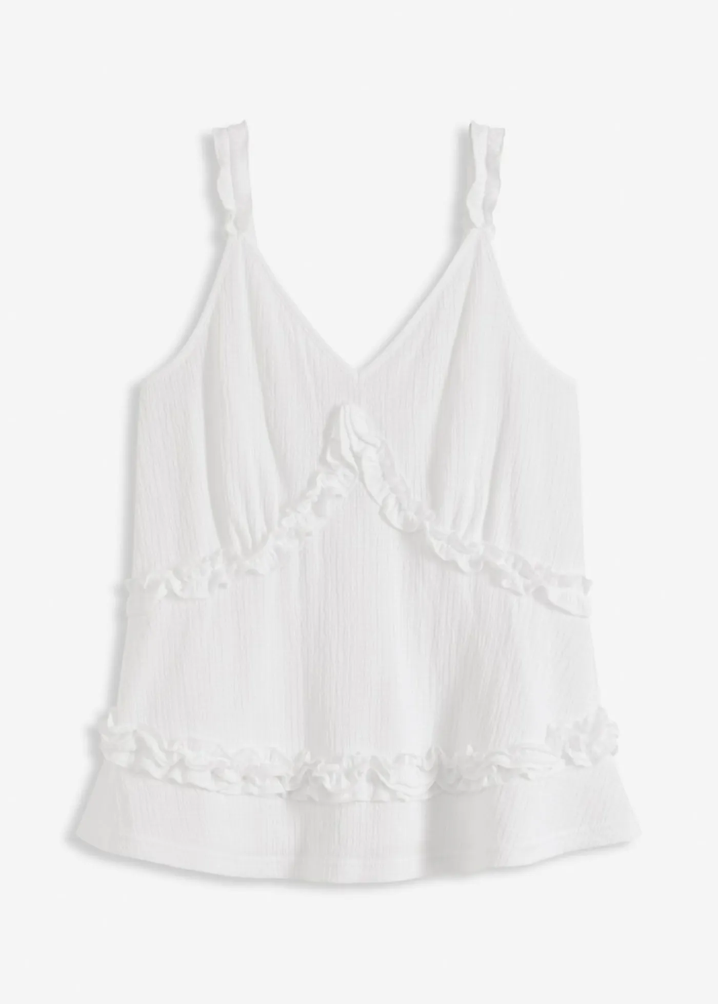 Sale Top de tirantes finos con volantes Mujer Camisetas