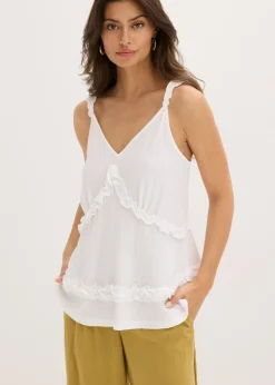 Sale Top de tirantes finos con volantes Mujer Camisetas