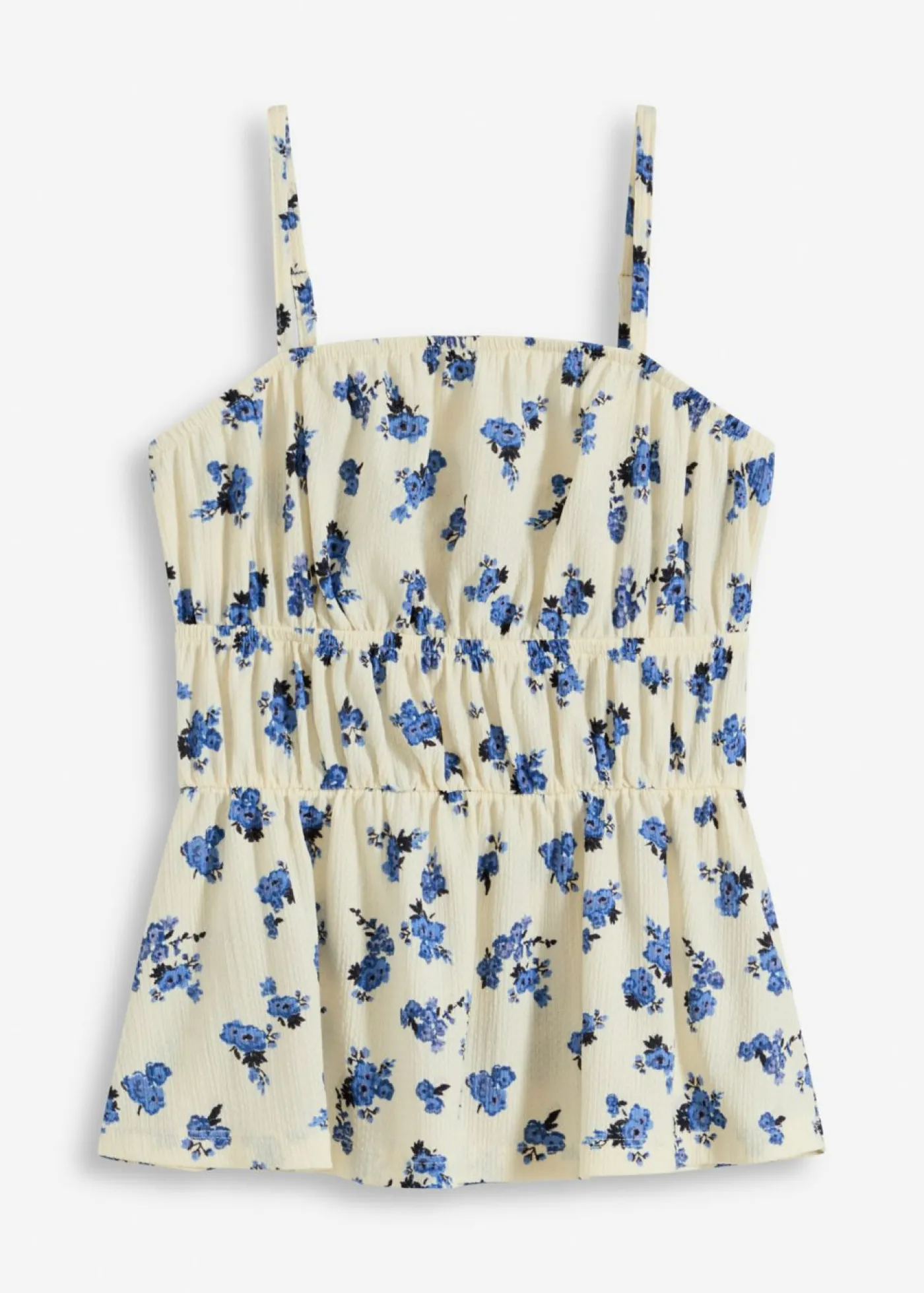 Top de tirantes finos de crepé estructurado Mujer Camisetas