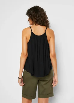 Outlet Top de viscosa fluida con tirantes finos Mujer Camisetas|Novedades