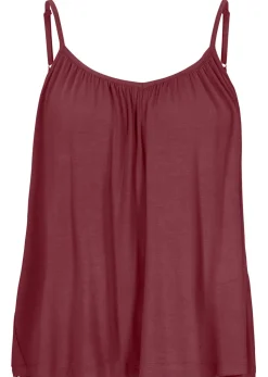 Top de viscosa fluida con tirantes finos Mujer Camisetas|Novedades