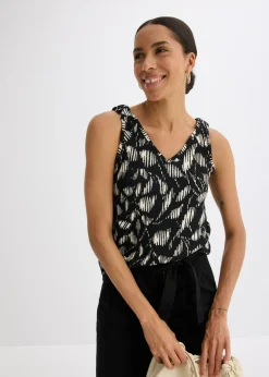 Clearance Top estampado de punto estructurado Mujer Camisetas