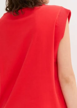 Outlet Top holgado con inserto de canalé en las mangas Mujer Camisetas