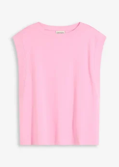 Sale Top holgado con inserto de canalé en las mangas Mujer Camisetas