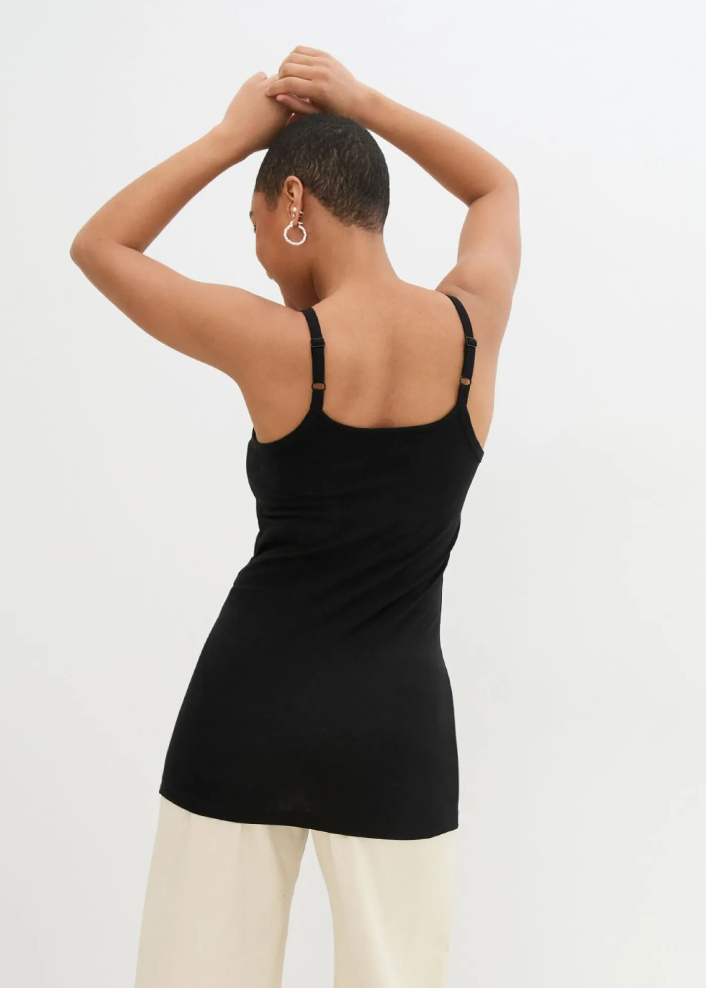 Outlet Top largo con tirantes finos de algodón (2 unidades) Mujer Camisetas Interiores|Básicos