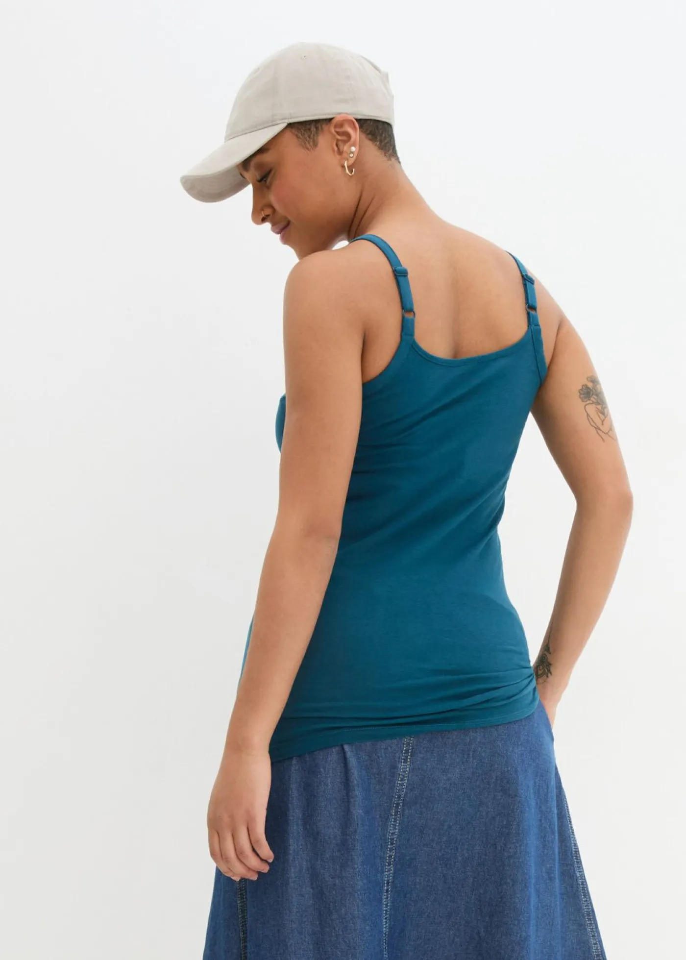 Sale Top largo con tirantes finos de algodón (2 unidades) Mujer Camisetas Interiores|Básicos