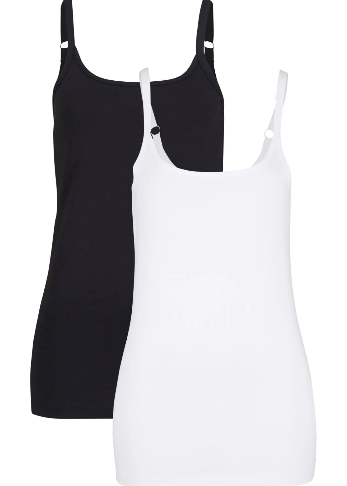 Online Top largo con tirantes finos de algodón (2 unidades) Mujer Camisetas Interiores|Básicos