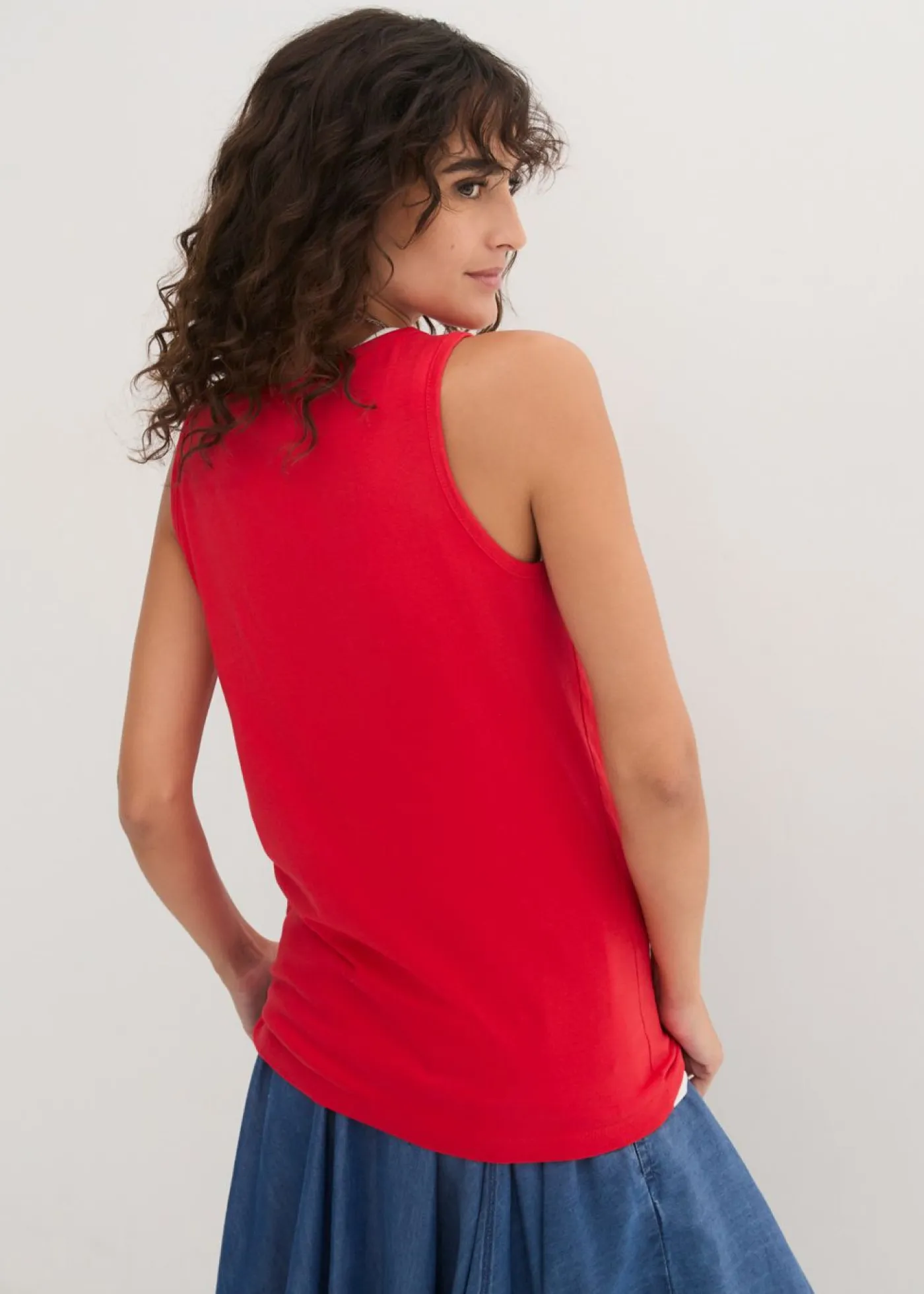 New Top largo de algodón orgánico puro (5 unidades) Mujer Camisetas Interiores|Básicos