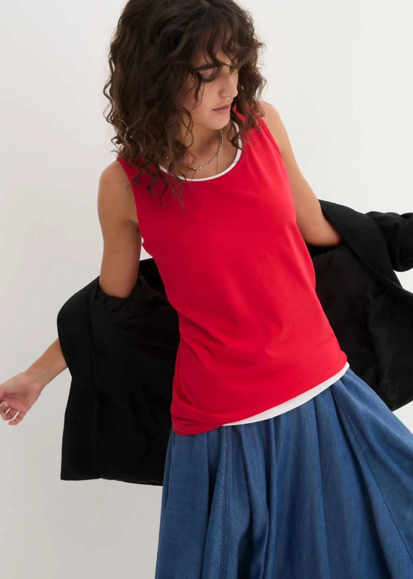 New Top largo de algodón orgánico puro (5 unidades) Mujer Camisetas Interiores|Básicos