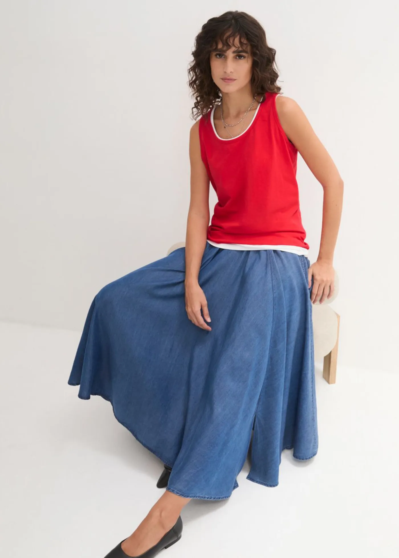 New Top largo de algodón orgánico puro (5 unidades) Mujer Camisetas Interiores|Básicos