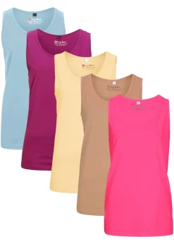 Clearance Top largo de algodón orgánico puro (5 unidades) Mujer Camisetas Interiores|Básicos