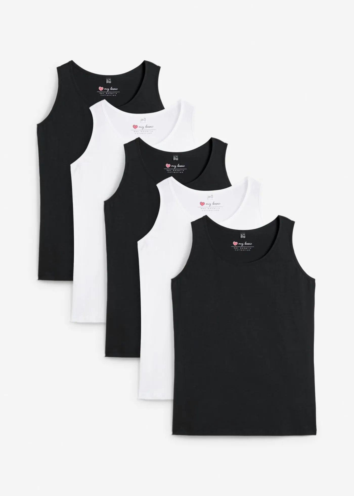 Outlet Top largo de algodón orgánico puro (5 unidades) Mujer Camisetas Interiores|Básicos