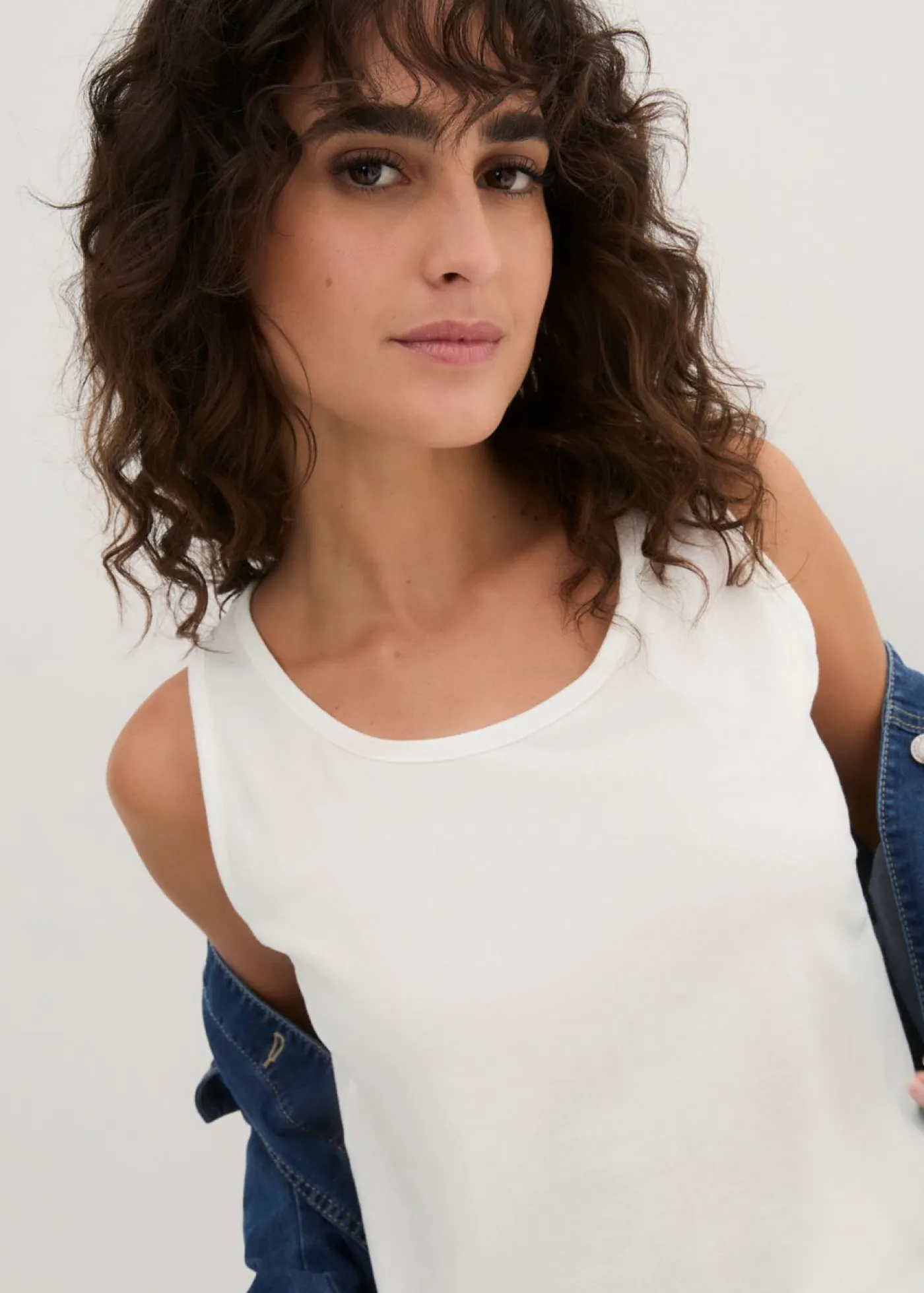 Outlet Top largo de algodón orgánico puro (5 unidades) Mujer Camisetas Interiores|Básicos