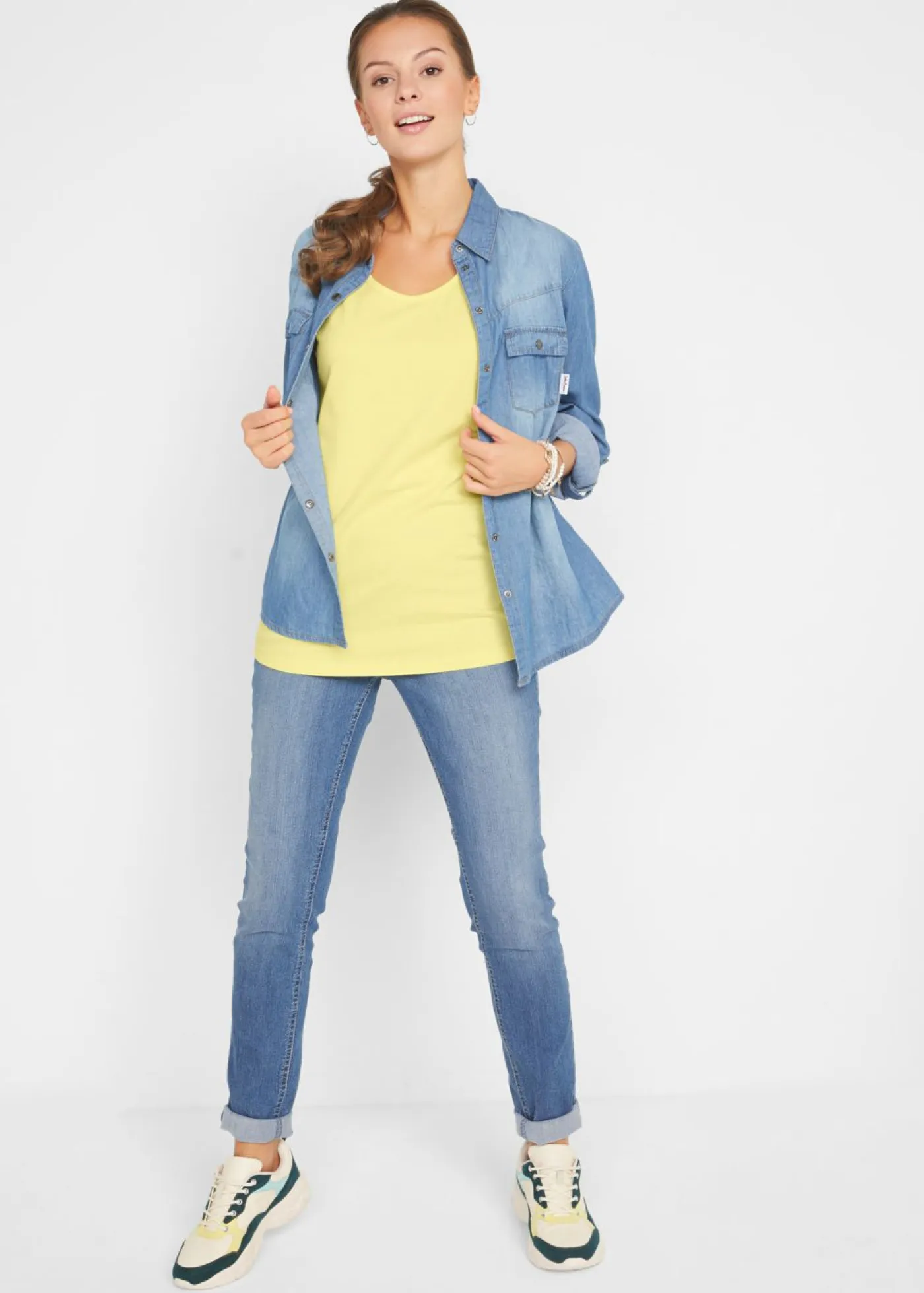 New Top largo de algodón orgánico puro (5 unidades) Mujer Camisetas Interiores|Básicos