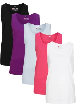 Discount Top largo de algodón orgánico puro (5 unidades) Mujer Camisetas Interiores|Básicos