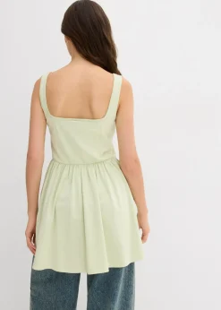 Sale Top largo de mezcla de algodón elástico Mujer Camisetas