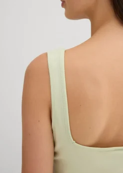 Sale Top largo de mezcla de algodón elástico Mujer Camisetas