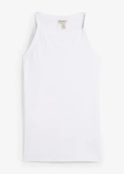 Clearance Top largo de mezcla de algodón elástico Mujer Esenciales|Camisetas