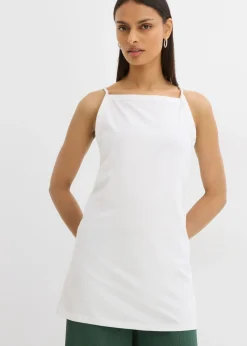 Clearance Top largo de mezcla de algodón elástico Mujer Esenciales|Camisetas