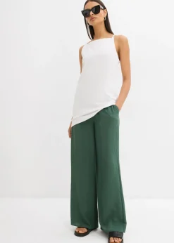 Clearance Top largo de mezcla de algodón elástico Mujer Esenciales|Camisetas