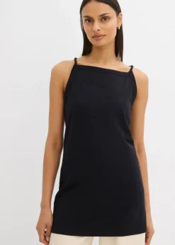 Clearance Top largo de mezcla de algodón elástico Mujer Esenciales|Camisetas