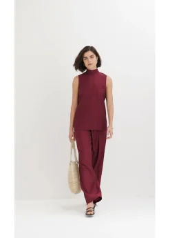 Sale Top largo de mezcla de viscosa estructurada Mujer Conjuntos De Ropa|Esenciales