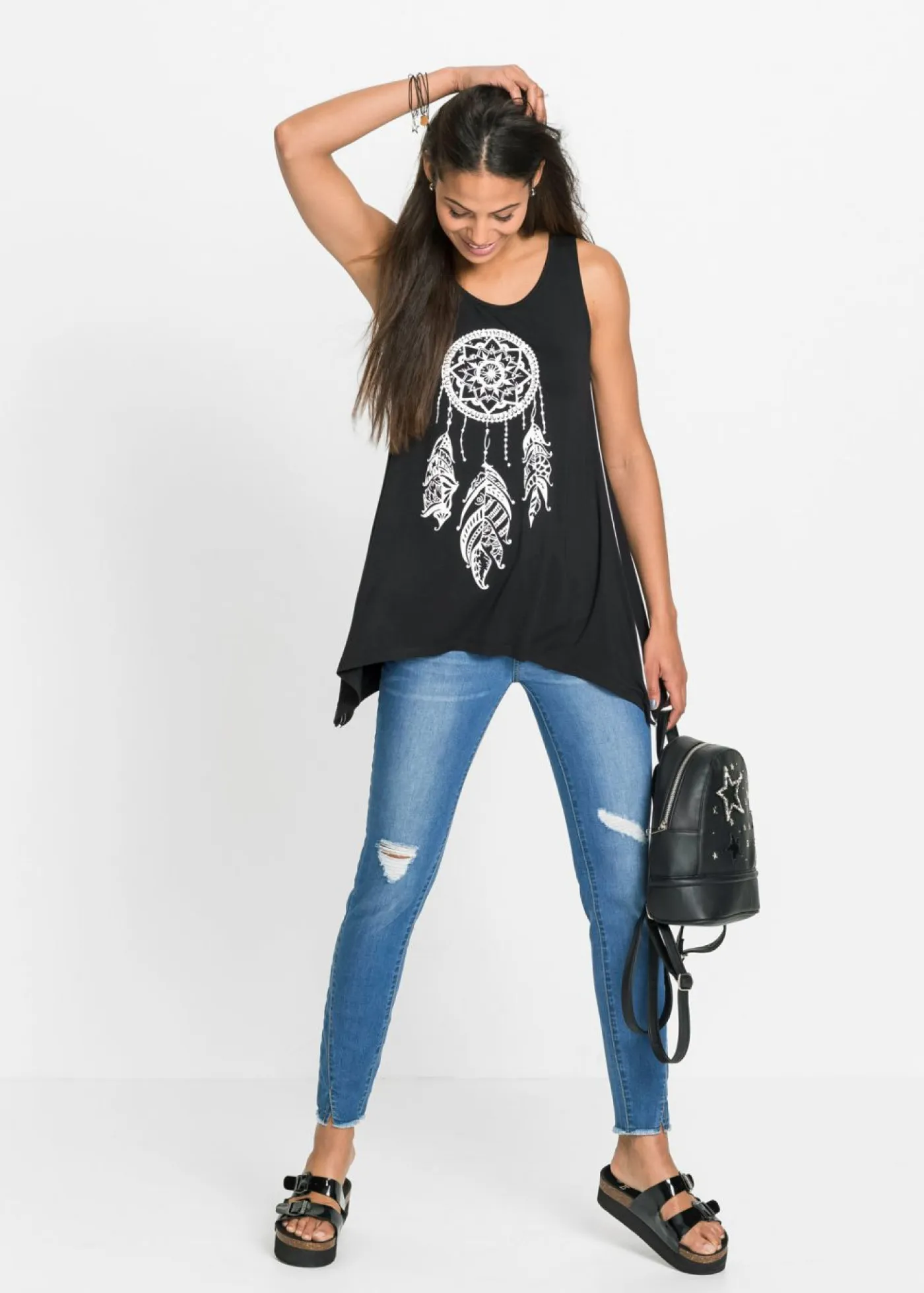 Best Top largo de viscosa suave Mujer Camisetas