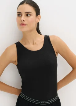 Online Top largo sin costuras de canalé Mujer Ropa Deportiva|Camisetas
