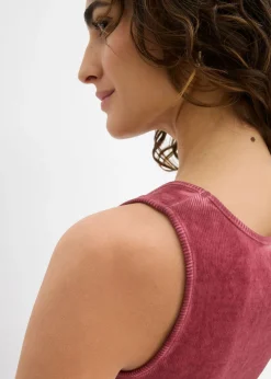 Clearance Top sin mangas de algodón orgánico puro Mujer Camisetas
