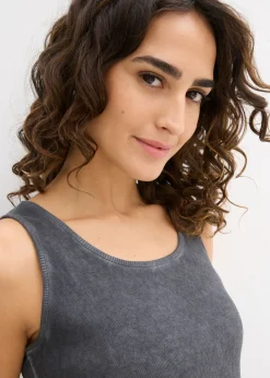 Clearance Top sin mangas de algodón orgánico puro Mujer Camisetas
