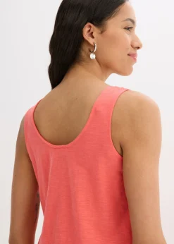 Clearance Top sin mangas de algodón orgánico puro Mujer Camisetas