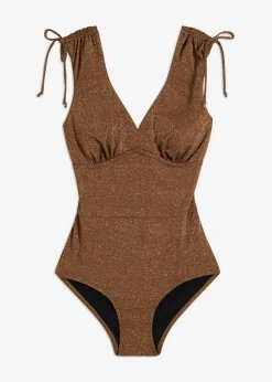 Sale Traje de baño brillante con ligero efecto moldeador Mujer Vestidos Moldeadores|Bañadores