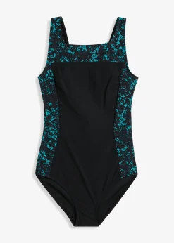 Traje de baño con efecto moldeador medio con escote cuadrado Mujer Ropa De Baño Deportiva|Vestidos Moldeadores