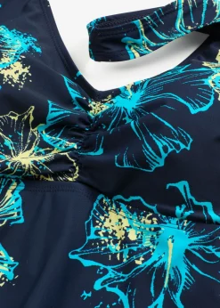 New Traje de baño con efecto moldeador medio y escote en V Mujer Vestidos Moldeadores|Trajes De Baño