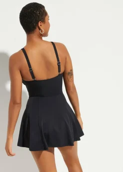 Clearance Traje de baño con efecto moldeador medio y malla transparente Mujer Vestidos Moldeadores|Trajes De Baño