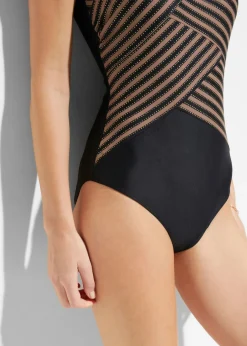 Hot Traje de baño con efecto moldeador medio y aspecto cruzado Mujer Vestidos Moldeadores|Bañadores