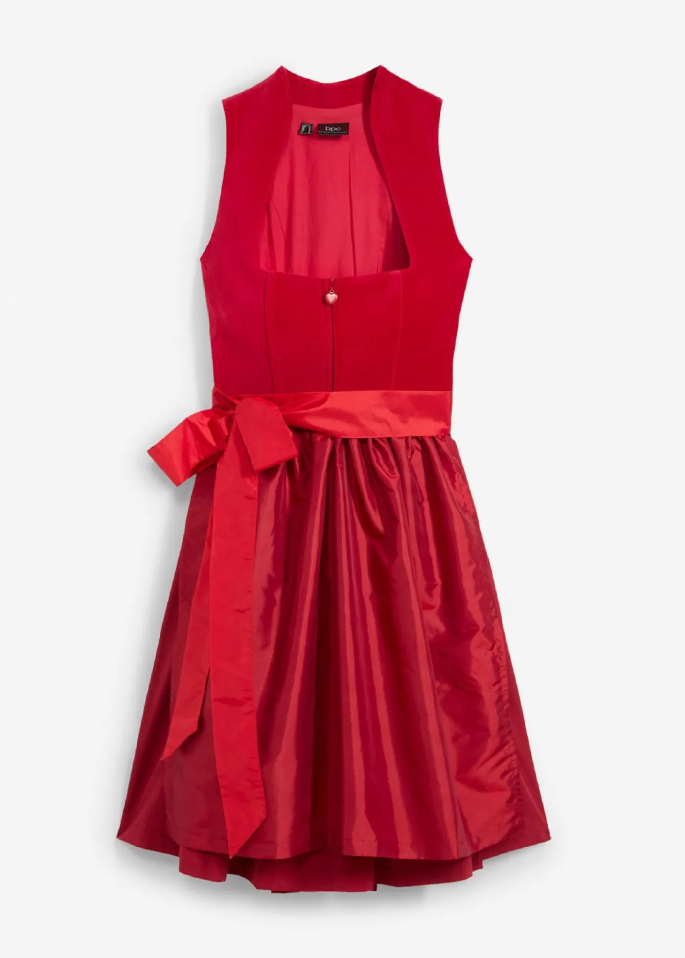Traje tirolés con corpiño de terciopelo y delantal de satén (2 piezas) Mujer Vestidos
