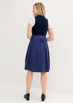 Traje tirolés con corpiño de terciopelo y delantal de satén (2 piezas) Mujer Vestidos
