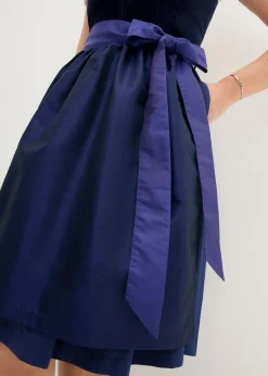 Traje tirolés con corpiño de terciopelo y delantal de satén (2 piezas) Mujer Vestidos